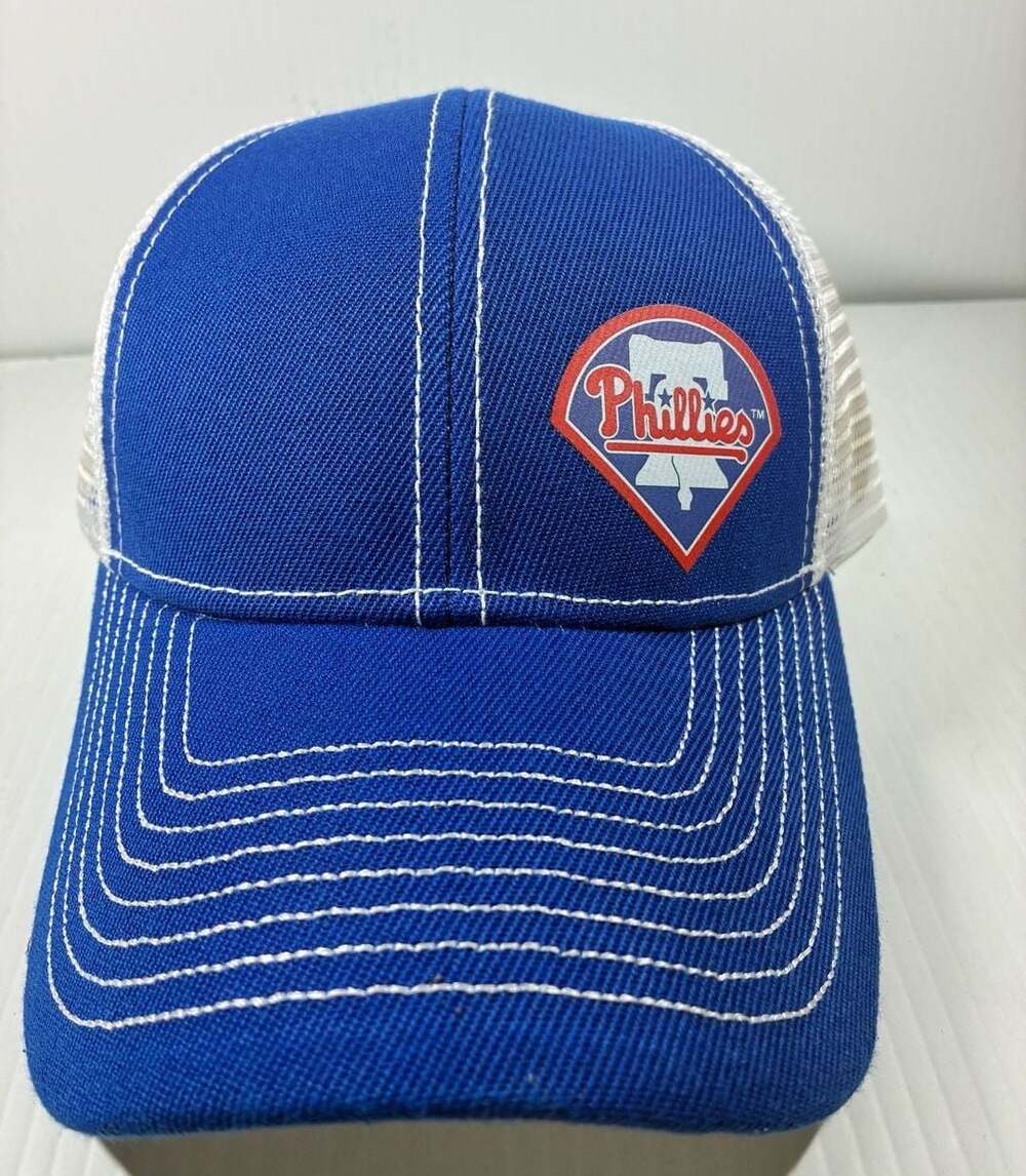 Philadelphia Phillies Blue and White Mesh Baseball Cap Liberty Bell Logo